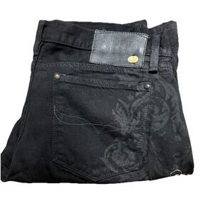 Rare Polo Ralph Lauren Jeans Denim Women's Sz 30 Black Embroidered Madison 888